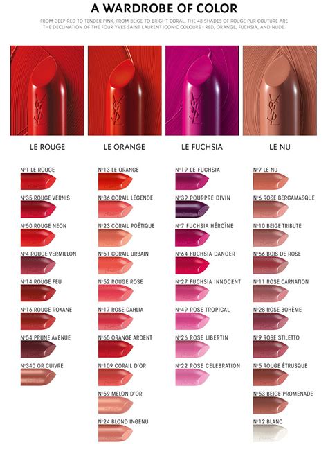 ysl bold lip|ysl lip gloss chart.